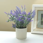 11-inch x 4-inch Artificial Lavender Plant in White Pot, Purple, for Indoor Use, by Mainstays