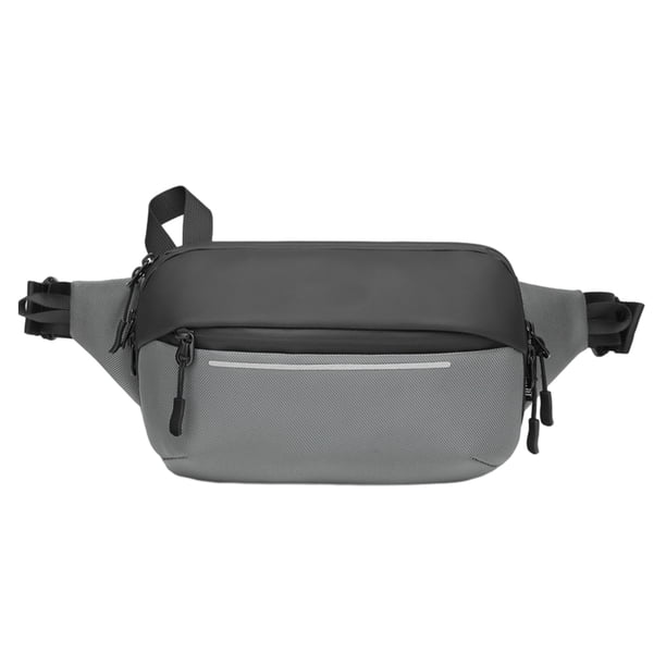 Bolso de hombro simple y de moda, bolso de cintura expandible deportivo multifuncional, gris