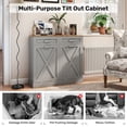 thumbnail image 3 of Daluvenix Double Tilt Out Trash Can Cabinet for 2 Bins,Hidden Trash Bin Storage Cabinet with Hideaway Drawers,Pet Proof Trash Can Holder for 2 x 10 Gallon , Kitchen, Dining Room, Living Room, Gray, 3 of 9