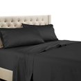 thumbnail image 2 of Royal Tradition Solid 600 Thread Count, 100-Percent Cotton Queen Bed Sheets (Black) Breathable, Deep Pocket, 4 Piece Sheet Set, 2 of 4