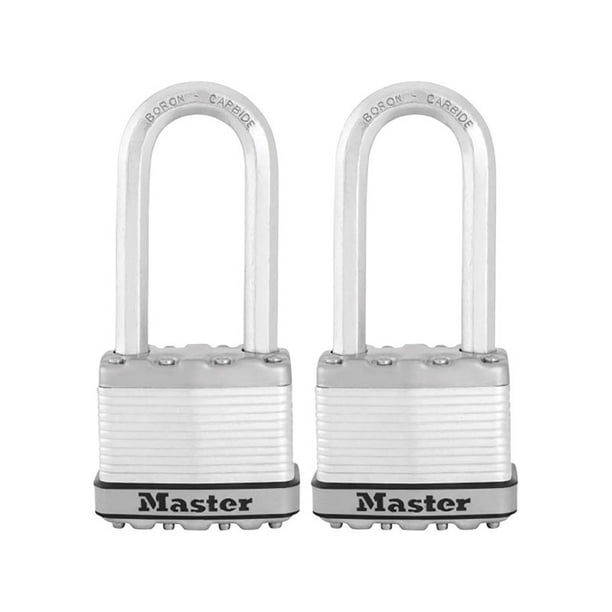Master Lock 2" W Steel Dual Ball Bearing Locking Padlock 2 pk Keyed