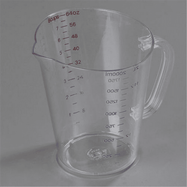 Half Gallon Size Clear Polycarbonate Commercial Measuring Cup 1 each