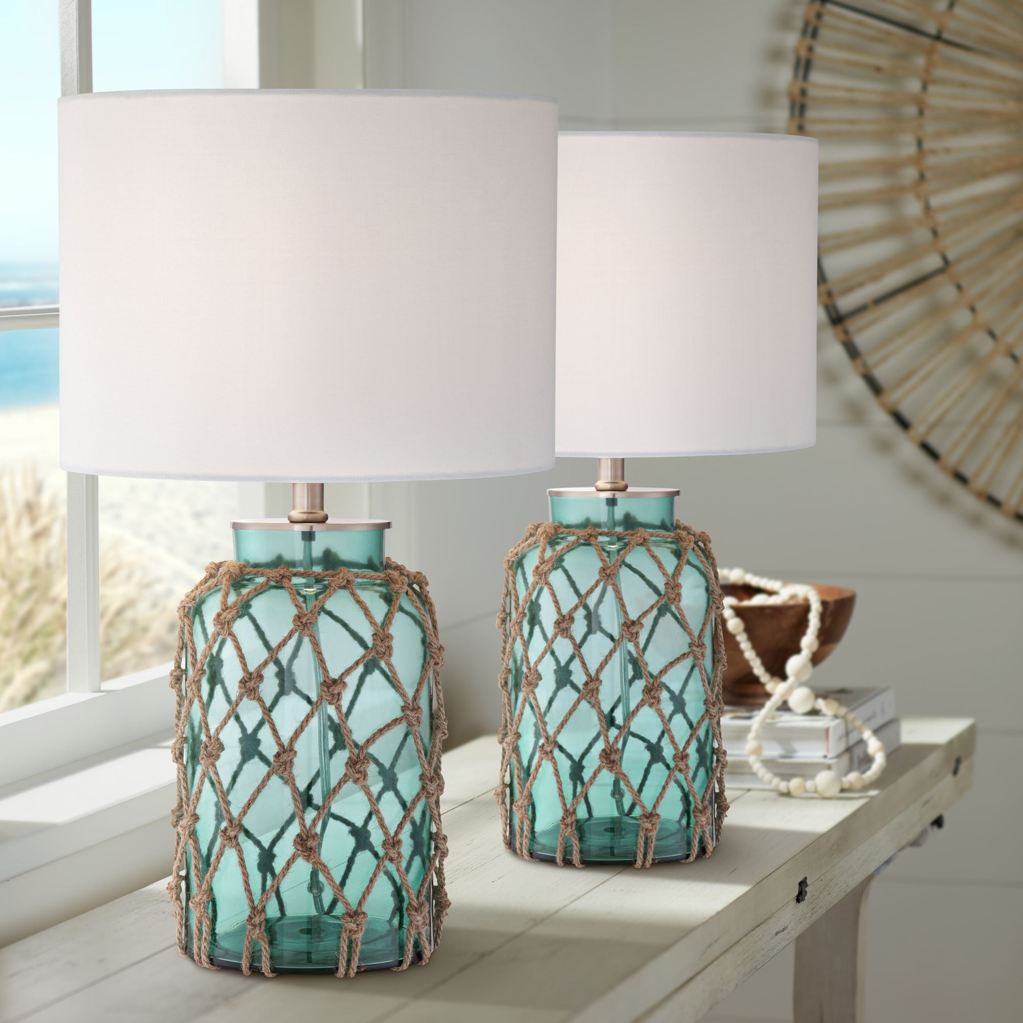 360 Lighting Nautical Accent Table, Light Green Table Lamp Shade