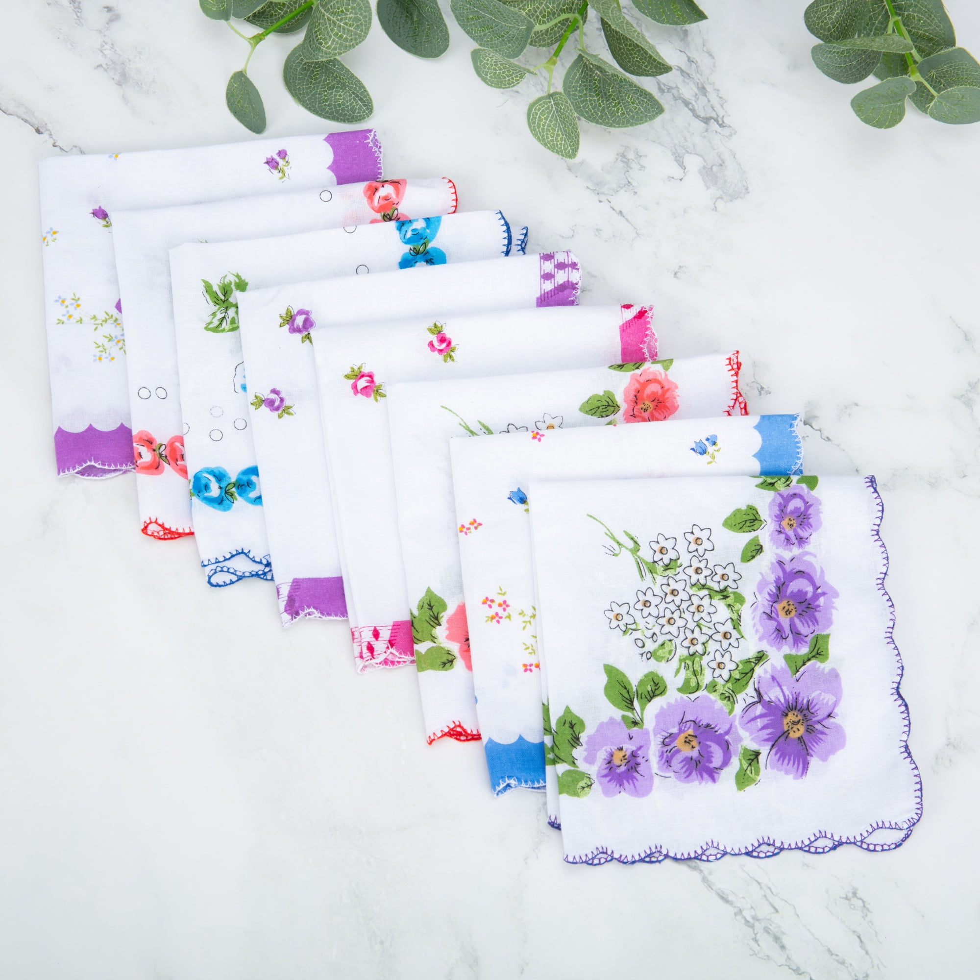 Floral Handkerchiefs Vintage Floral Print Cotton Ladies Handkerchiefs
