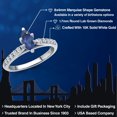 thumbnail image 2 of Gem Stone King 10K White Gold Blue Sapphire and Lab Grown Diamond Engagement Ring for Women | 0.83 Cttw | Marquise 8X4MM | Gemstone September Birthstone | Size 9, 2 of 6