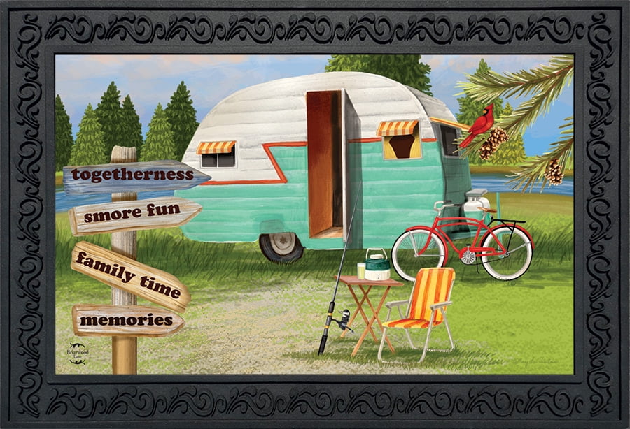 Woodsy Camper Summer Doormat Camping Indoor Outdoor 18' x 30' Briarwood Lane