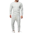 thumbnail image 2 of Dagegui Sweatsuits for Men 2 Piece Long Set Crewneck Pullover Sweatshirts with Sweatpants Sets Big and Tall Solid Color Casual Outfits Gray 2XL, 2 of 9