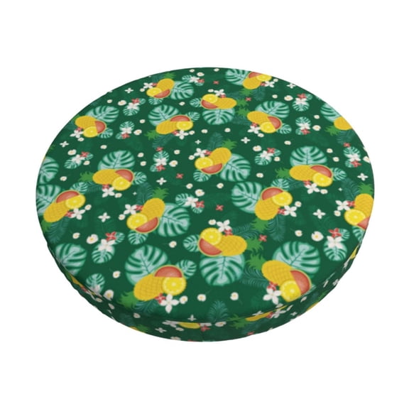 Kdxio Tropical Fruit Print Stool Covers Round,Stretch Round Bar Stool Covers Washable Bar Stool Cushion Slipcover for 12-15 Inch Chair