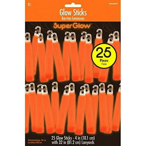 Orange Plastic Glow Stick Mega Value Pack, 25 Ct. | Party Accessory