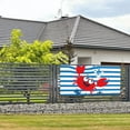 thumbnail image 3 of Salouo Red Funny Crab on Blue Stripe Pattern Holiday Banner Outside Party Decoration Banner (1PC) Festival Supplies Fit for Birthday Parties & Celebrations & Chrismas-Small, 3 of 8