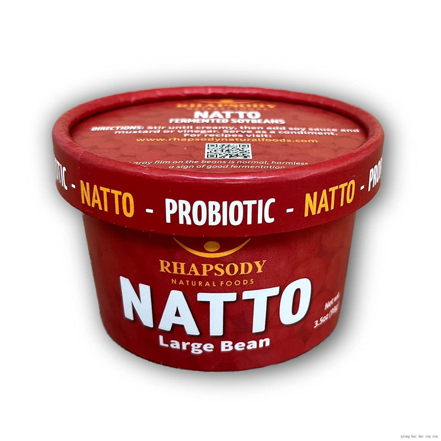 LARGE BEAN ORGANIC NATTO, Made In Vermont Probiotic Fermented Certified Organic Soy Beans, 3.5