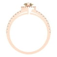 thumbnail image 4 of 1.2 tcw Marquise Cut Engagement Ring for Women, Simulated Champagne Diamond Halo Bridal Promise Ring for Her in 18K Rose Gold, 4 of 6