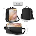 thumbnail image 4 of Thermal Insulation One Shoulder Portable Bento Bag Can Be Reused 8×10.5in For Carrying Drinks Bento Box Fruit Snacks Lightpink White Gold Marble, 4 of 8