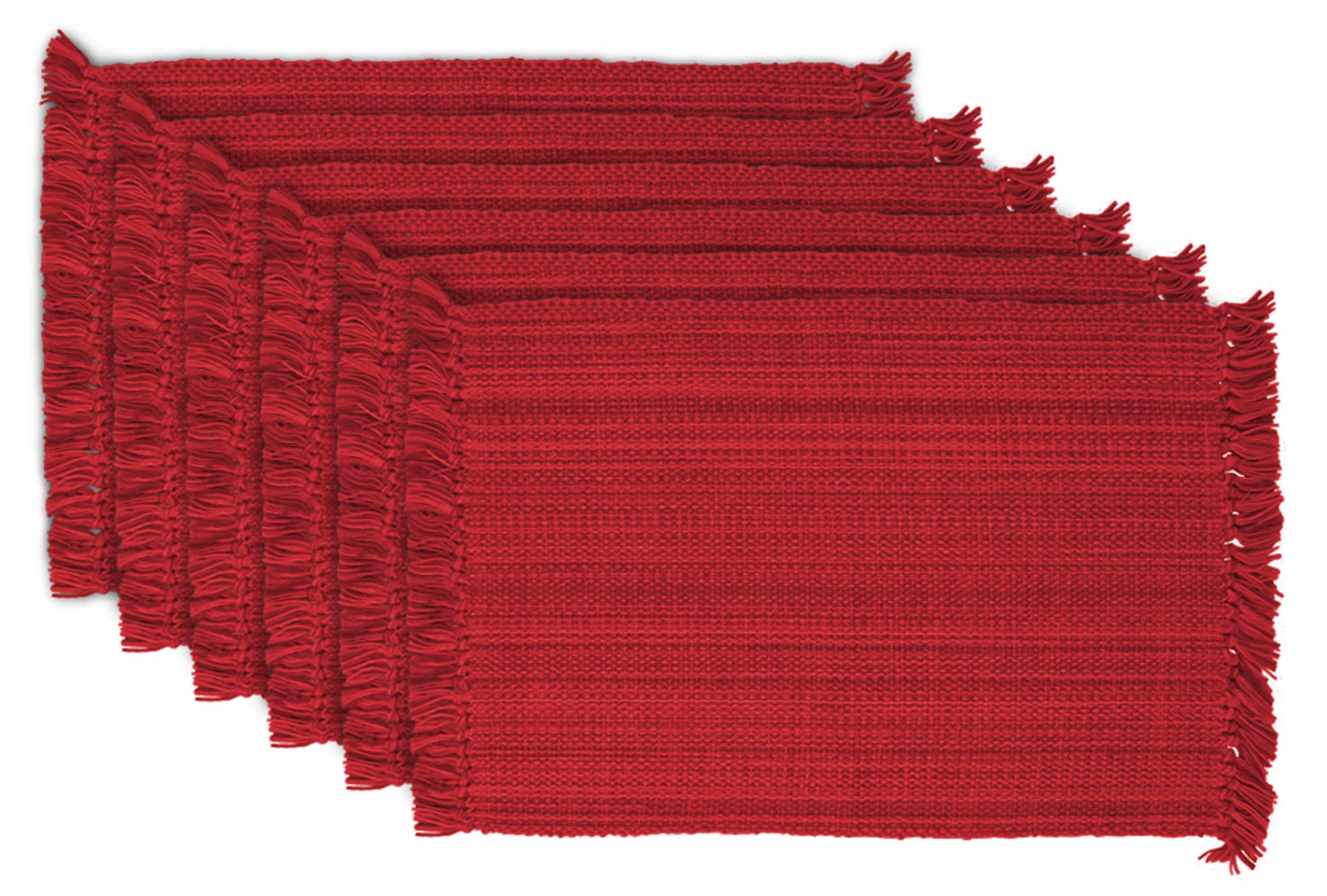 DII Variegated Tango Red Fringe Placemat (Set of 6)