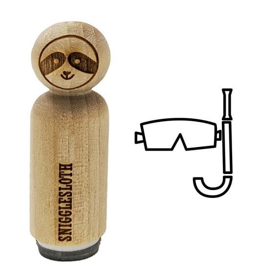 Snorkel Mask Doodle Rubber Stamp for Scrapbooking Crafting Stamping - Mini 1/2 Inch