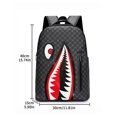 thumbnail image 3 of Cute Shark Kids School Backpack for Boys Girls, 15.7" Premium PU Leather Travel Laptop Backpacks Book Bag Hiking Camping Daypack, 3 of 8