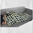 thumbnail image 5 of Abstract Soft Flannel Fleece Throw Blanket, Squares Ornamented with Heart Motifs, Cozy Plush for Indoor and Outdoor Use, 50" x 60", White Green, by Ambesonne, 5 of 5