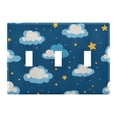 thumbnail image 2 of Dailycode Light Switch Plate Covers 2 Gang Wall Plate Plastics Outlet Covers for Kitchen Home Office Decor Clouds and Star, 2 of 8