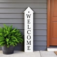 thumbnail image 2 of HomeRoots 634303 48 in. White & Black Solid Wood Birdhouse Welcome Porch Sign, 2 of 5