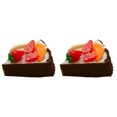 thumbnail image 1 of Maoww 2piece Bakery Model Realistic Cake Slices Suction Refrigerator Sticker Bakery Model 2pack/lot Triangular Enticing Strawberry Mango, 1 of 6