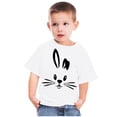 thumbnail image 5 of Lilgiuy Toddler Girl Boy Easter Shirt Casual Solid Color Short Sleeve Round Neck Cute Rabbit Graphic T-Shirt Top Summer Trendy Clothes Outfit Festival Gifts(White,9-10 Years), 5 of 5