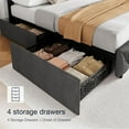 thumbnail image 3 of GARVEE King Size Bed Frame, with Adjustable Headboard, 4 Storage Drawers, Gray, 3 of 6