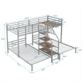Bellemave Metal Triple Bunk Bed for 3,Twin over Twin&Twin Size Bunk Bed