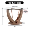 thumbnail image 4 of A modern minimalist circular tempered glass dining table with a diameter of 48 inches. Glass desktop+MDF wood texture table legs and base. 48 * 48 '' * 30 '', 4 of 9