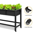 thumbnail image 5 of DWVO Raised Garden Bed with Planter Box with Legs & Lockable Wheels, Elevated Wooden Planter Box Stand for Backyard, Patio, Balcony, 400lb Capacity - Black, 5 of 8