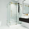 thumbnail image 5 of VIGO Winslow 36 in. L x 48 in. W x 79 in. H Frameless Sliding Shower Enclosure Kit in Matte Brushed Gold with Clear Glass, 5 of 12