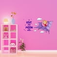 thumbnail image 3 of Cute Dinosuar Love Quote Lettering Wall ArtWall Decal Decoration I love you to the Moon & back Joyful Cartoon Cartoon Animals Decorating Ideas for Child's Bedroom Size: 20 In(W) x 10 In(H), 3 of 5