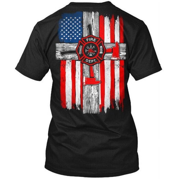 Firefighter Fire Dept - T-Shirt Made in the USA Size S to 5XL