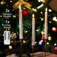 thumbnail image 3 of AFINETH Flameless Taper Candles with Rmote, 9.6" Dripless Battery Operated Candles, 3 Pack Real Wax Led Flickering Candlesticks wi, 3 of 6