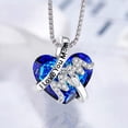 thumbnail image 7 of YYKihy Mothers Day Gifts From Son To Mom Necklace Engraved “I Love You Mom” Heart Blue Crytal Necklace For Mom Birthday Gifts From Daughter, 7 of 7