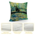 thumbnail image 4 of JEUXUS Vintage Black Cat Famous Monet Flowers Funny Floral Print Farmhouse Aesthetic Throw Pillow Cover White, 4 of 5
