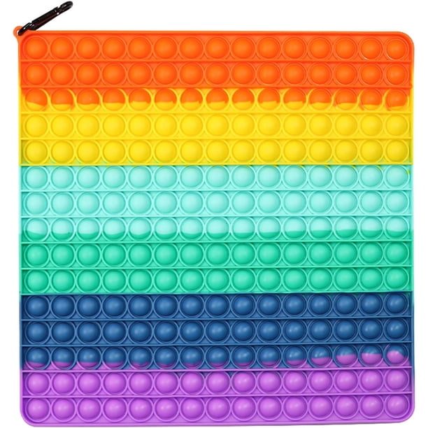 Fidget de gran tamaño, Super Jumbo Push Pop Bubble Sensory para niños adultos, alivio de presión de silicona de gran tamaño para autismo Adhd (A, 11.8 pulgadas cuadradas) Adepaton WMCH-397