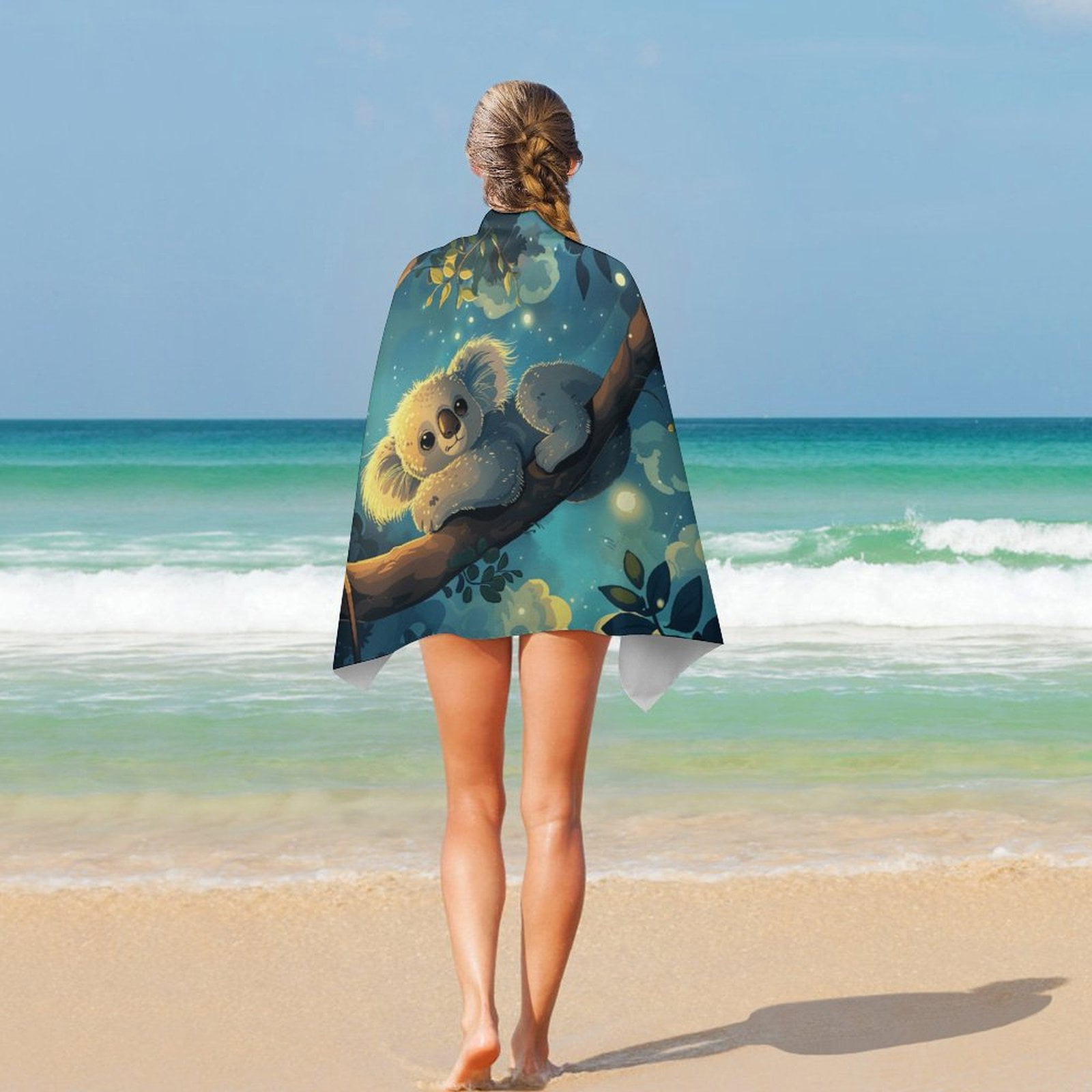 Cute Koala Oversized Beach Towel XL Pool Camping Swim Towels 32''x63'' Soft Blanket Accessories Must Vacation Necessities Adult