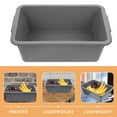 thumbnail image 3 of Phenofice Rounded Corners Design Dish Tub Grey for Home Use in Restaurants 3Pcs 13.36X9.24X4.32In, 3 of 8