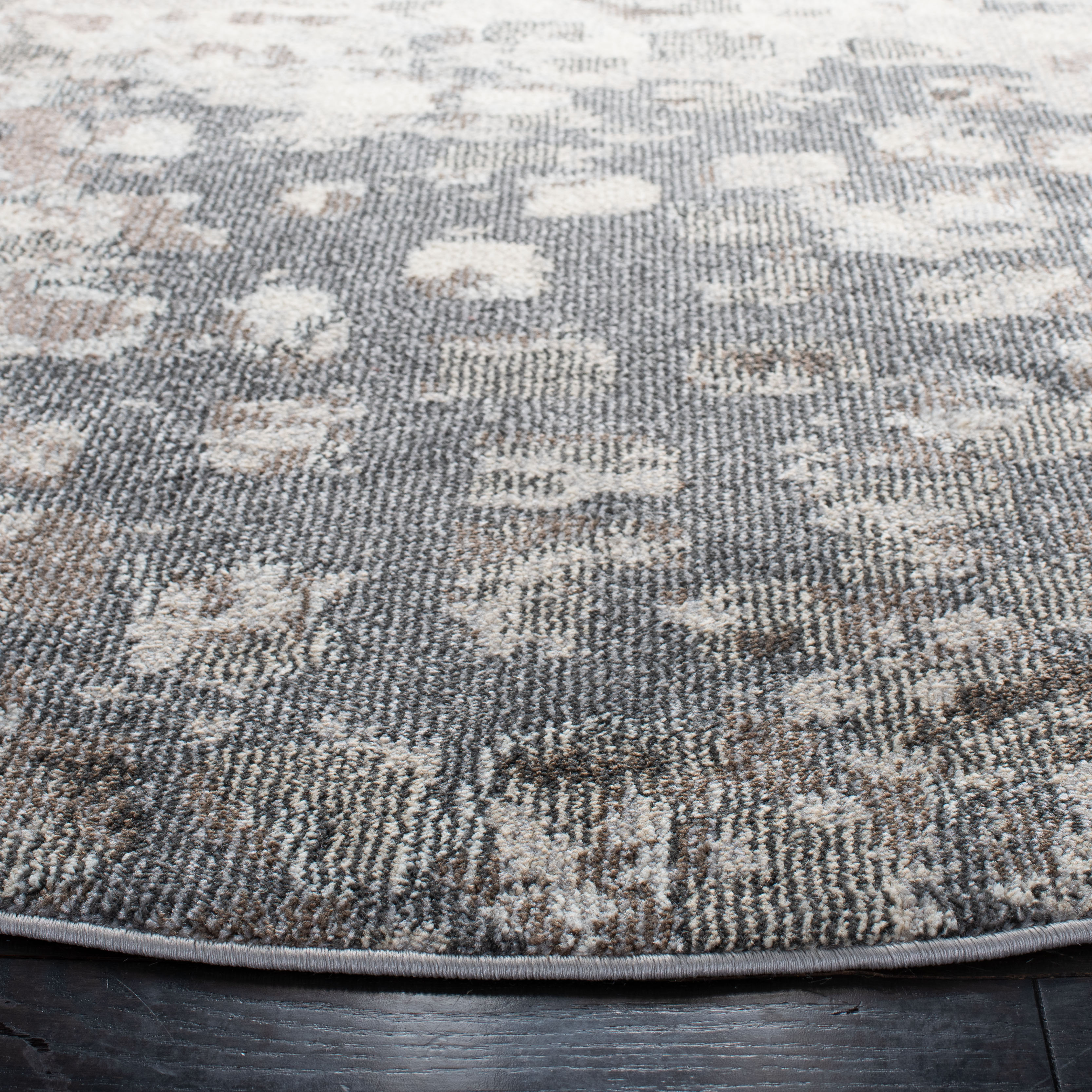 SAFAVIEH Madison Candelario Abstract Polka Dots Area Rug, Grey/Beige, 6'7" x 6'7" Round - image 4 of 8