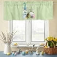 thumbnail image 6 of Valances for Windows Easter Gnome Colorful Eggs Carrot Rod Pocket Short Curtain for Bathroom Living Room Bedroom Flower Happy Quote on Green 1 Panel 54x18in, 6 of 9