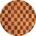 thumbnail image 1 of Ahgly Company Indoor Round Checkered Orange Modern Area Rugs, 7' Round, 1 of 4