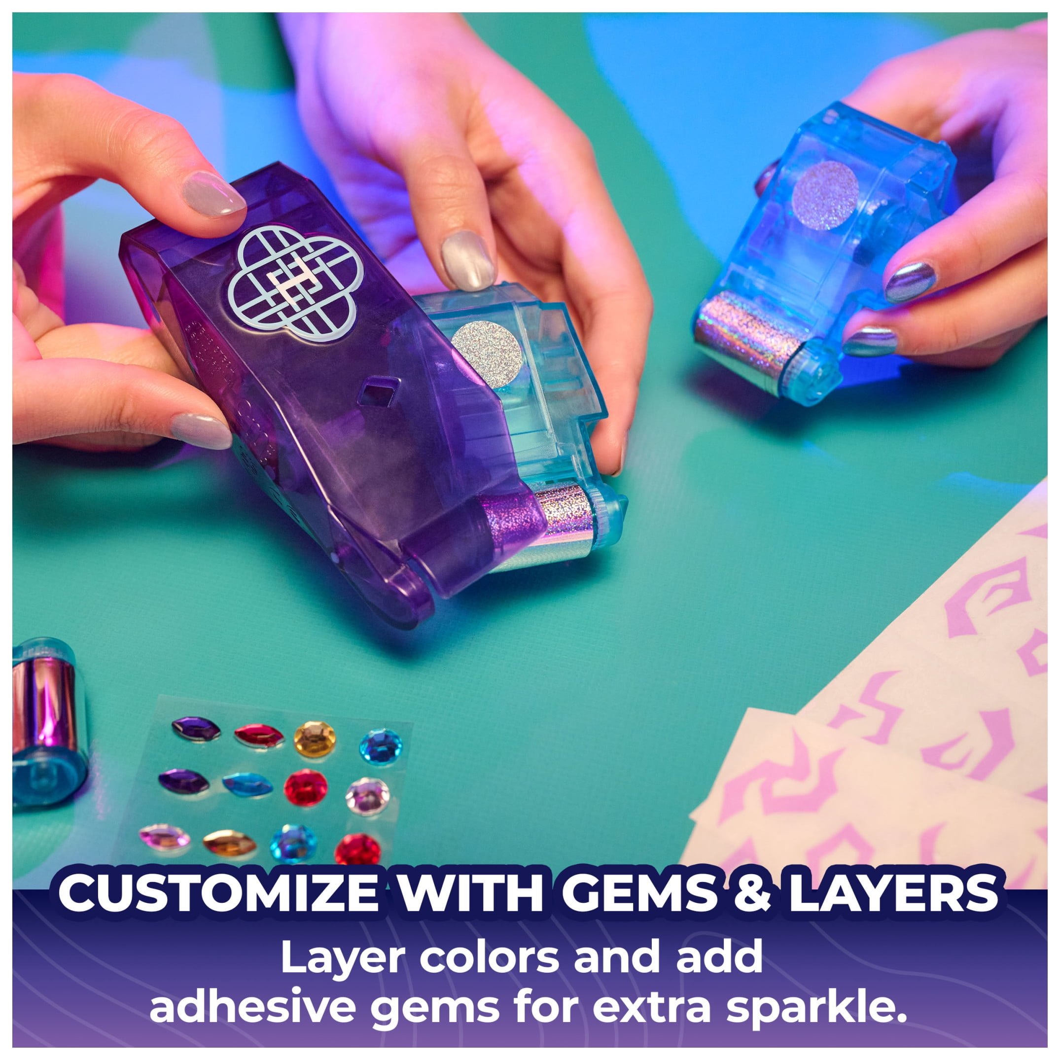 Cool Maker, KPop Demon Hunters HUNTR/X Shimmer Foil Tattoos Kit for Kids Ages 7 and up
