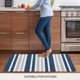 thumbnail image 5 of Navy Blue Grey Stripe Doormat Outdoor Entrance 24"x36", Farmhouse Minimalist Striped Absorb Moisture Dirt Door Mats, Non-Slip Rubber Backing Floor Mats Indoor, Low-Profile Front Door Rugs, 5 of 9