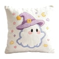 thumbnail image 2 of sruoe Halloween Cute Ghost Plush Throw Pillow Cover 17.71in, Halloween Square Cushion Case, Cute Halloween Decor for Sofa, Bedroom, Indoor Home Layout, 2 of 8