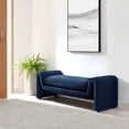 thumbnail image 2 of Accent Chair Bench, Midnight Blue, Velvet, Living Kitchen Cafe Bistro Hospitality Restaurant, Modern Contemporary Boutique HB34811, 2 of 8