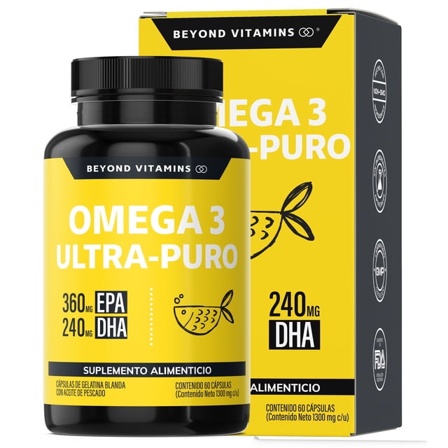 Suplemento Alimenticio Omega 3 Aceite de Pescado Beyond Vitamins 60 cápsulas
