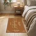 thumbnail image 3 of ODIKA 2'x3' Washable Throw Rug Non-Slip, Low Profile, Flatwoven, Easy Care Warm Brown Thankful Leaf Design Elegant with Delicate Foliage Motif for Hallway, Study Room, 3 of 7