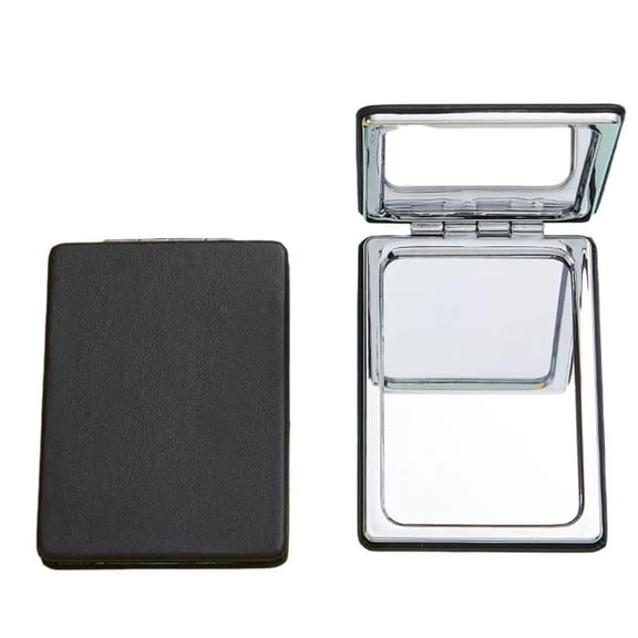 Compact Mirror for Men, Women and Girls, Black Travel Makeup Mirrors for Handbag and Pocket, Portable Double-Sided Mirror with Distortion Free (White)