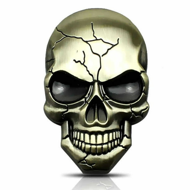 Voiture 3D Métal Crâne Logo Autocollant Modifié Alliage Crâne Autocollants  Voiture Corps Queue Autocollants Moto Emblème Badge Décalcomanies Logo Du  1,27 €