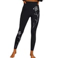 thumbnail image 1 of Gibobby Pantalones térmicos para mujer Pantalones de yoga deportivos apretados de moda casual para mujer Leggings con estampado de flores(Negro,M), 1 of 4